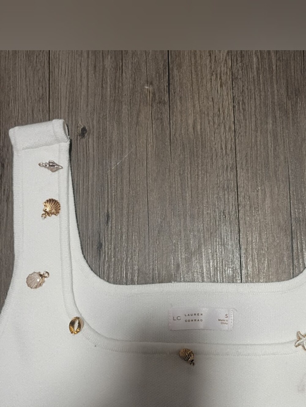 LC Lauren Conrad White Hair Accessory with Gold Seashell Charms